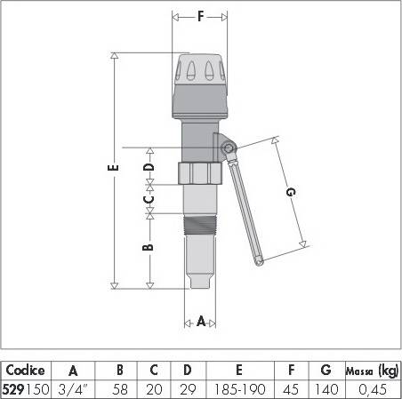 Размеры регулятора тяги для котлов CALEFFI