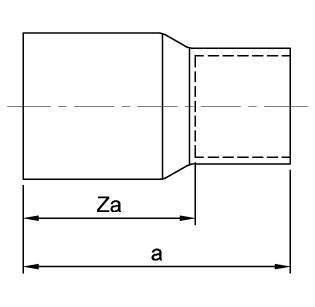 Схема общих размеров редуктора медного наружный-внутренний ASN6