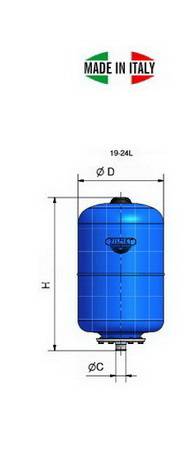 Схема гидроаккумуляторов Zilmet ULTRA-PRO вертикальных 19-24 литра