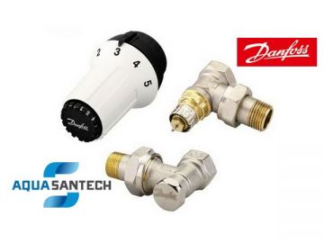 Комплект угловых термокранов с головкой Danfos 013G5163