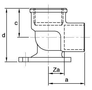 Схема размеров угла монтажного 90 градусов ASN15 пайка х внутренняя резьба